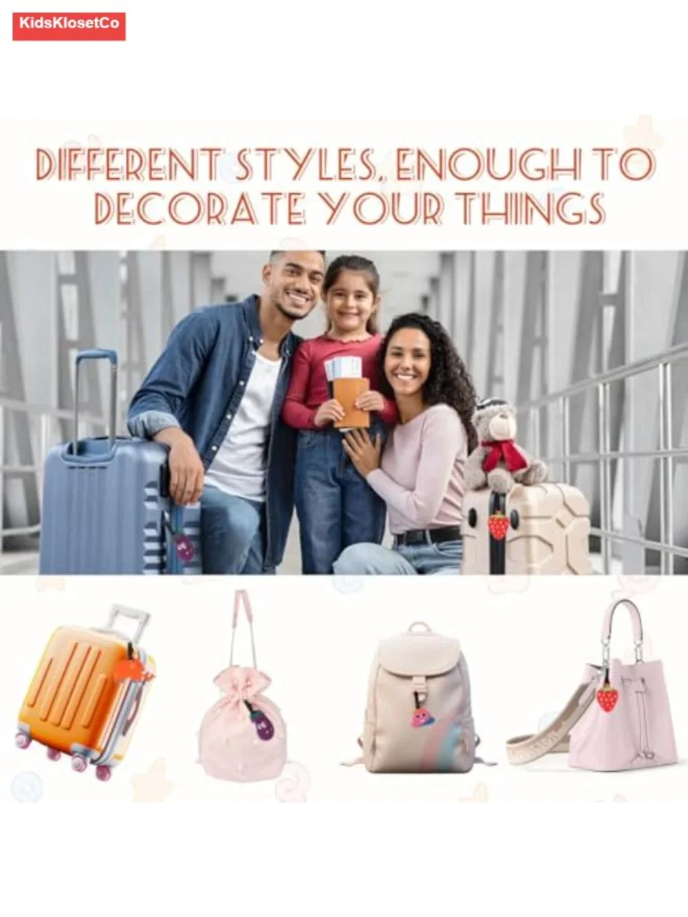 Cute 3D Luggage Tag - Durable PVC Suitcase ID Tag with Silicone Clasp